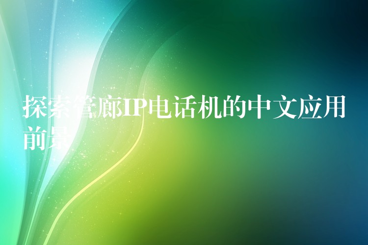探索管廊IP電話機(jī)的中文應(yīng)用前景 探索管廊IP電話機(jī)的中文應(yīng)用前景