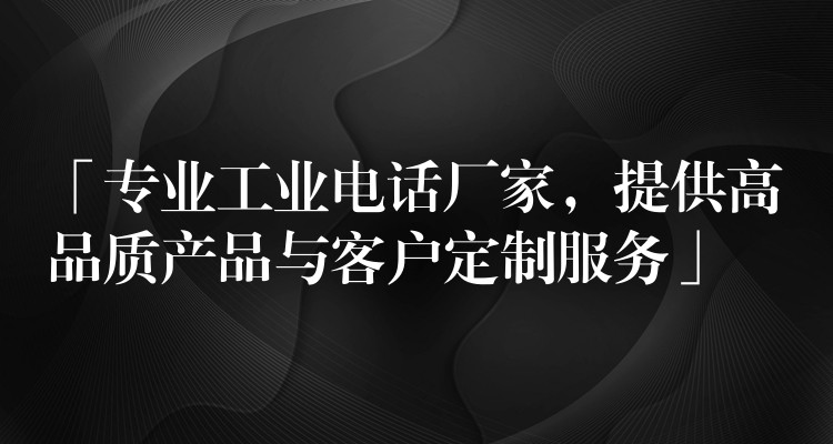  「專業(yè)工業(yè)電話廠家，提供高品質(zhì)產(chǎn)品與客戶定制服務(wù)」