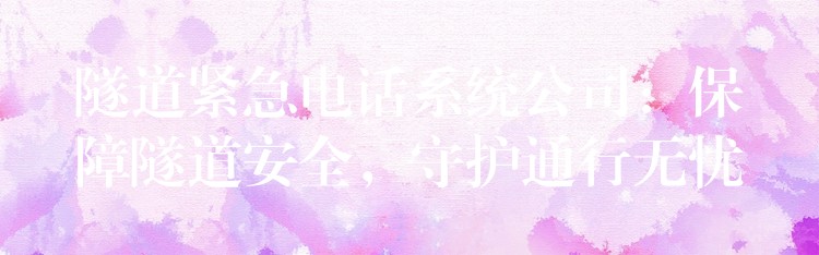  隧道緊急電話系統(tǒng)公司：保障隧道安全，守護(hù)通行無憂