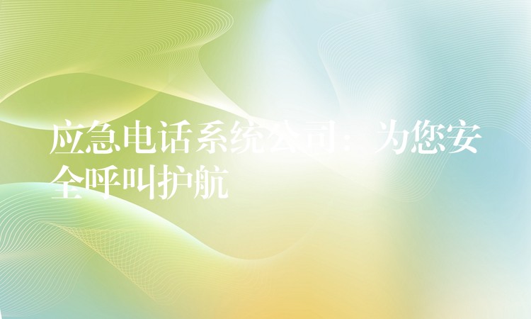  應(yīng)急電話系統(tǒng)公司：為您安全呼叫護(hù)航