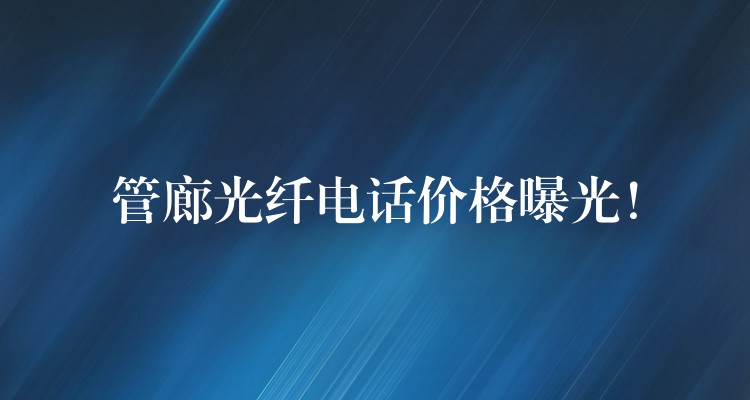  管廊光纖電話價(jià)格曝光！