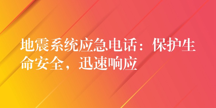 地震系統(tǒng)應(yīng)急電話：保護(hù)生命安全，迅速響應(yīng)