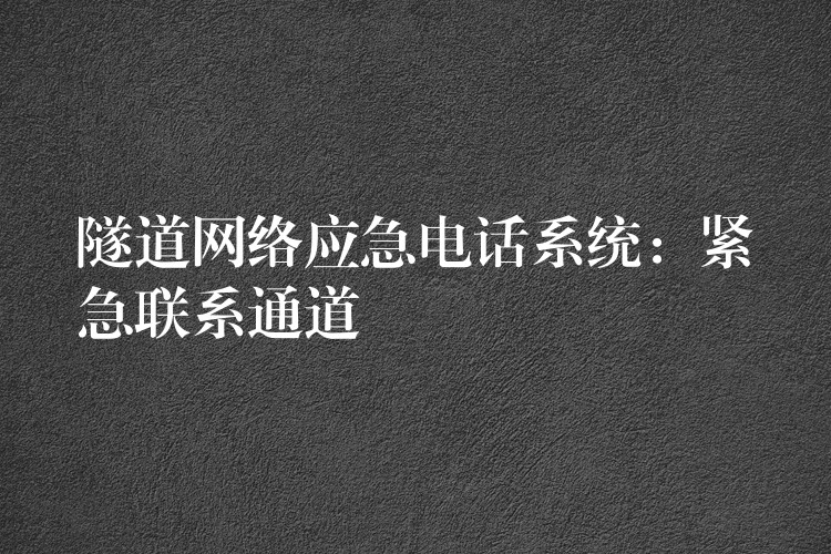 隧道網(wǎng)絡(luò)應(yīng)急電話系統(tǒng):緊急聯(lián)系通道 隧道網(wǎng)絡(luò)應(yīng)急電話系統(tǒng):緊急聯(lián)系通道