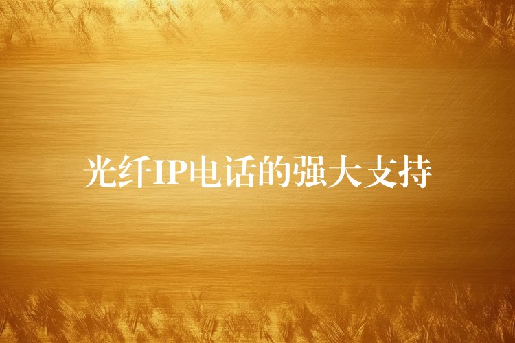  光纖IP電話的強(qiáng)大支持