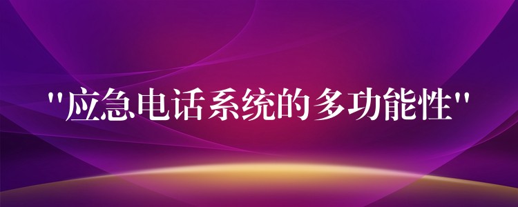  “應急電話系統(tǒng)的多功能性”