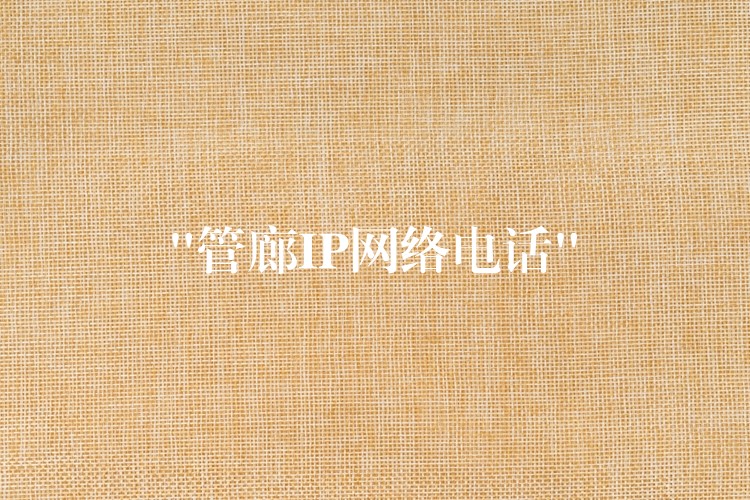  “管廊IP網(wǎng)絡(luò)電話”