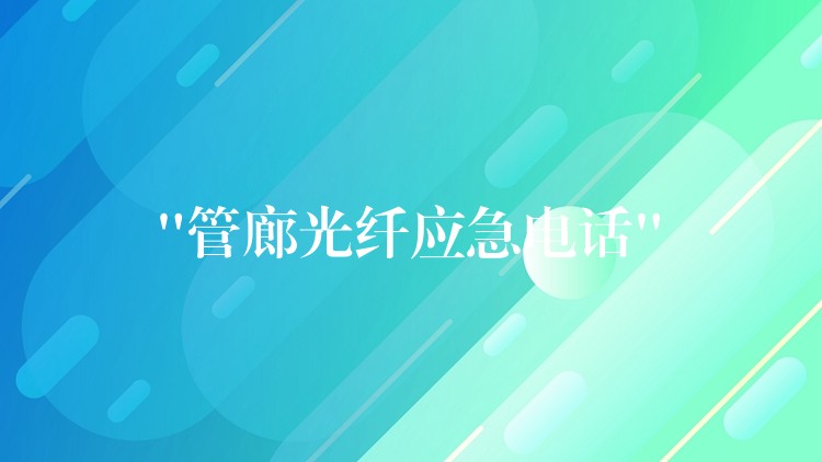 “管廊光纖應(yīng)急電話” “管廊光纖應(yīng)急電話”
